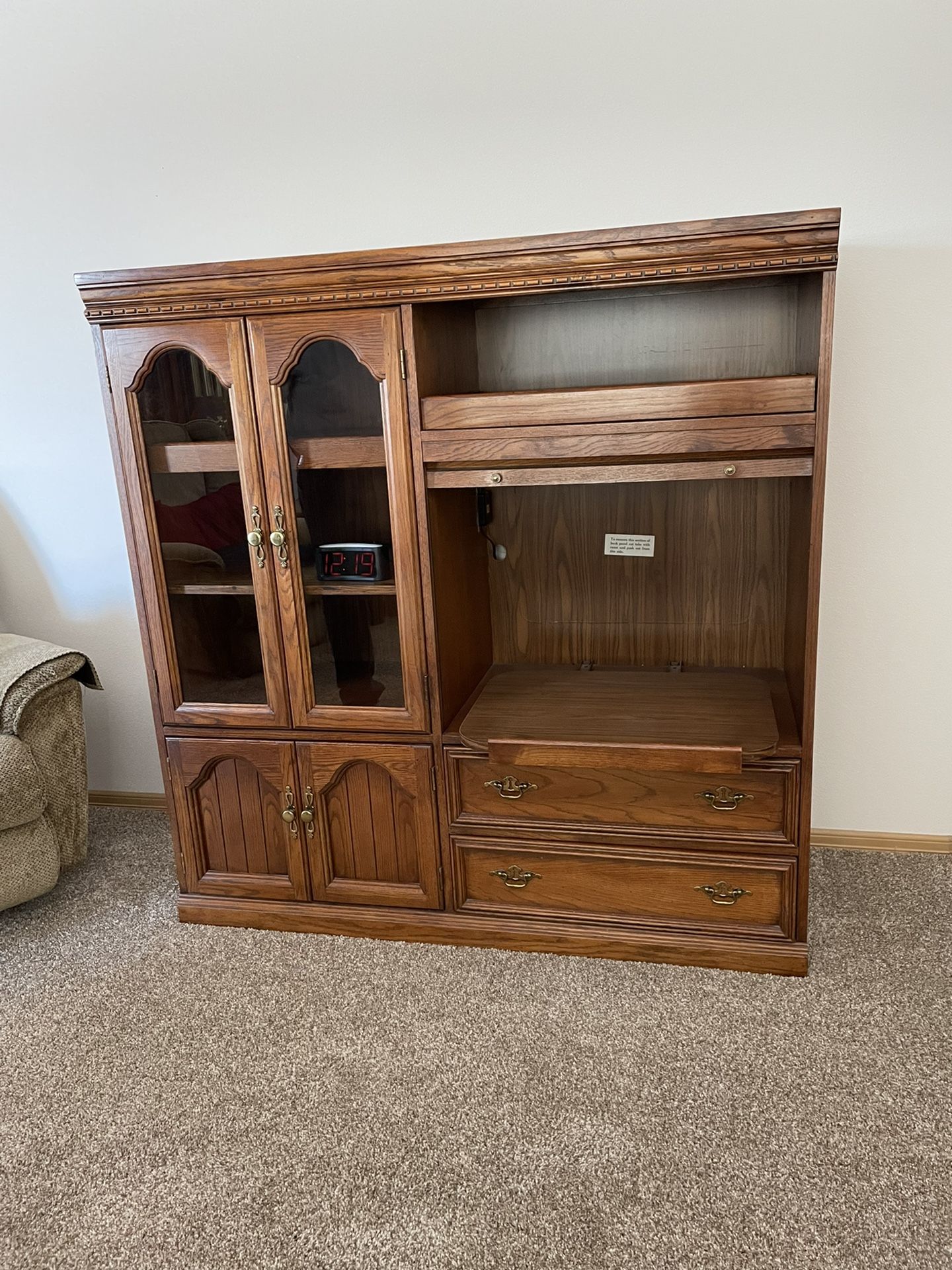Solid Oak Entertainment Center