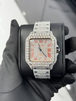 Natural Diamond Cartier Bust Down Watch Shines very hard