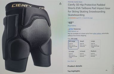 New! Cienfy 3D Hip Protective Padded Shorts, 2XL