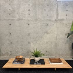 LARGE JAPANDI STYLE LOW END OAK TABLE (DELIVERY AVAILABLE) 
