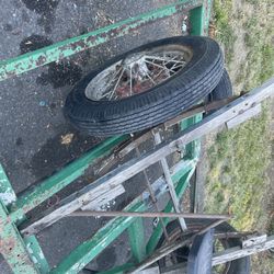 Model T axle with wood attached