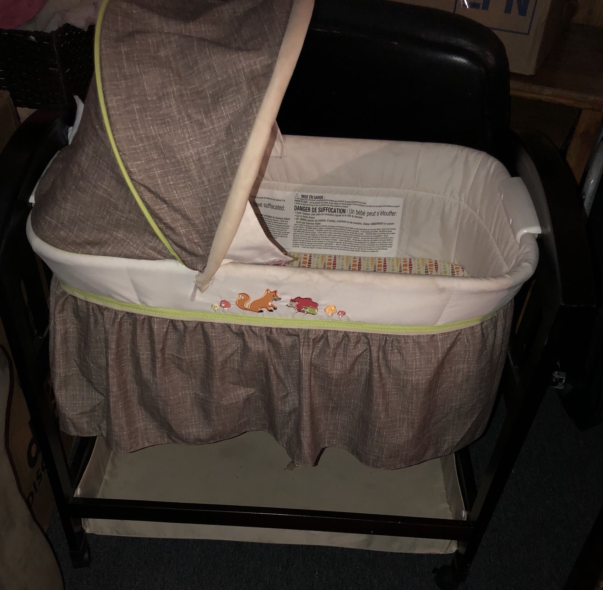 Dark wood bassinet sale