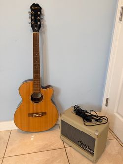 Epiphone PR-4E NA guitar and Studio Acoustic-15C amplifier combo