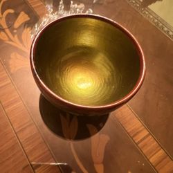 VTG Russian USSR Khokhloma Lacquer Hand Painted Wood Bowls