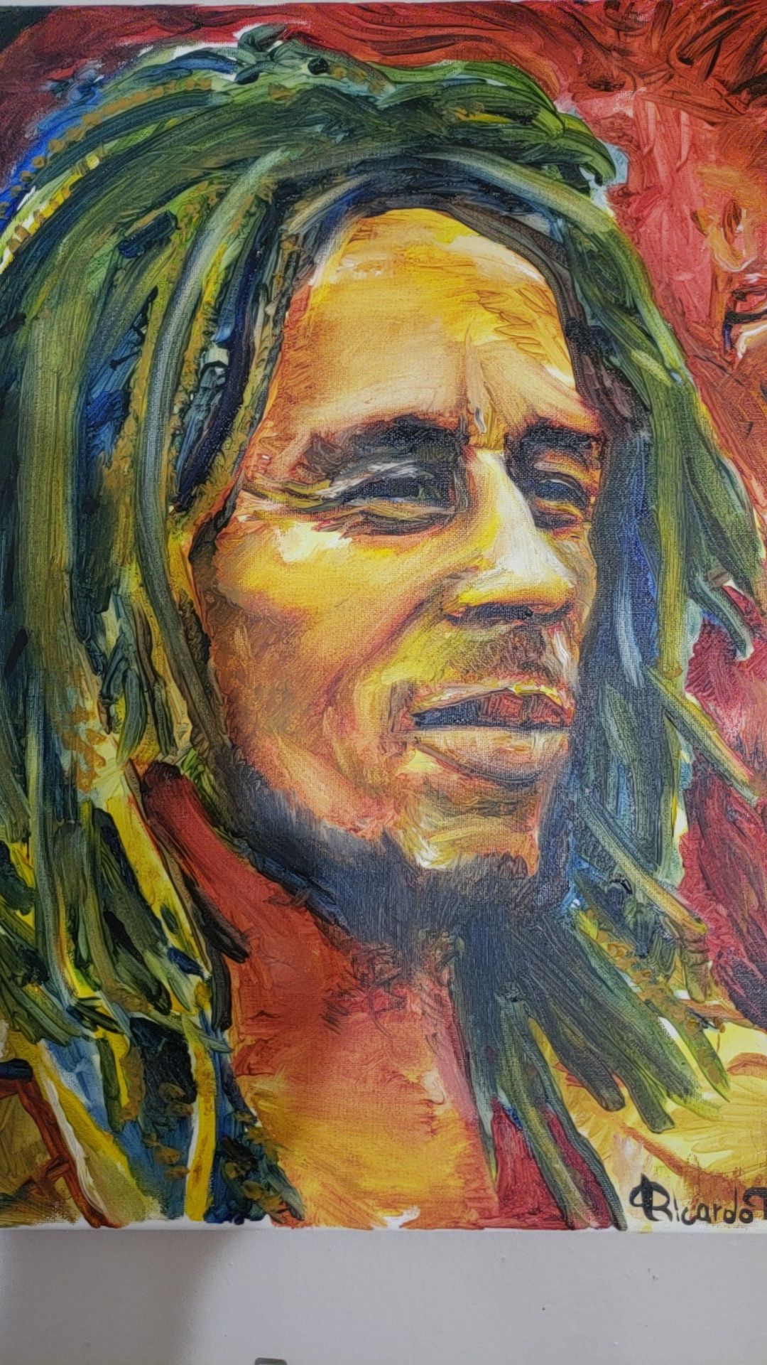 Bob Marley portrait oil painting