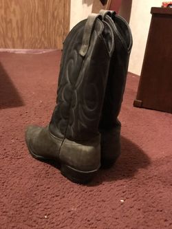 Blue and grey cowboy boots