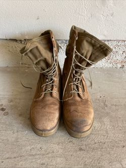 Used Belleville 550 ST Military Issue Combat Boots Desert Tan Suede Men’s Size 10.0 R
