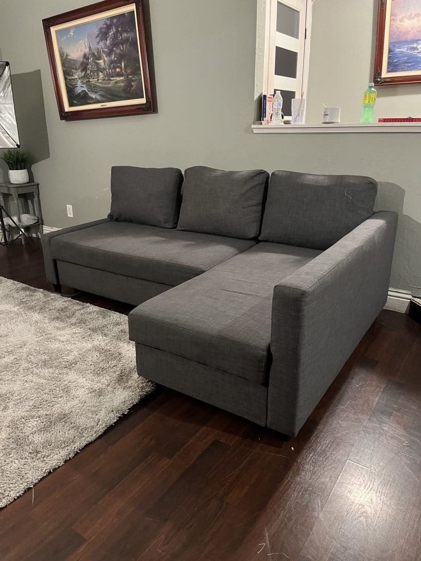 FREE DELIVERY- IKEA FRIHITEN Sectional Sleeper Sofa W Pullout Bed and Storage Chaise