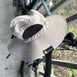 SunCube Khaki Sun Hat Outdoor Hiking Chin Strap Fishing