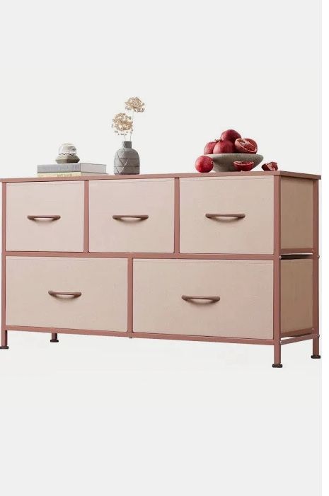 Fabric Dresser & 1 Side Table