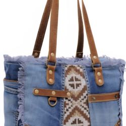 Myra Denim Tote Bag