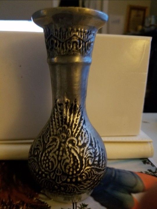 Nice Antique Small Pewter Vase