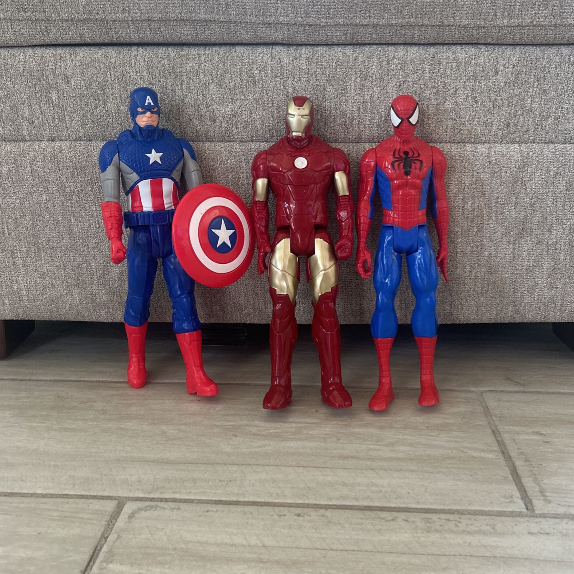 Captain America 12inch Spiderman, Iron Man