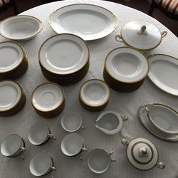 Noritake Bone China - 12 Place Setting and Accessories - 84 Pieces - Occupied Japan - 24-K Gold