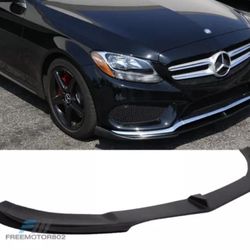 Fit 15-18 Benz W205 C Class Sport Front Bumper Lip Guard DP Style PU Unpainted