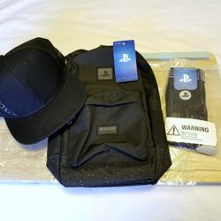 PlayStation 5 Launch Collection Apparel, Backpack, Hat, & Socks PS5 BUNDLE