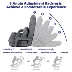Floor gaming chair with usb charger