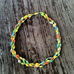 Rainbow Bead Choker Necklace 