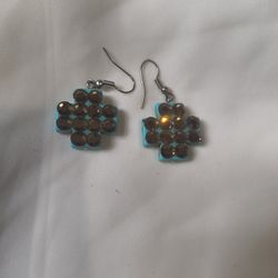 NATURAL NATURAL STONE TURQUOISE ""HAND MADE EARRING ""