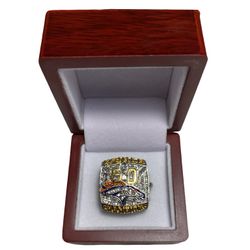 Denver Broncos Super Bowl 50 Championship Style Ring + Display Box | Football Fan Collectible