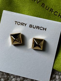Tory Burch Gold Tone Pyramid Stud Earrings
