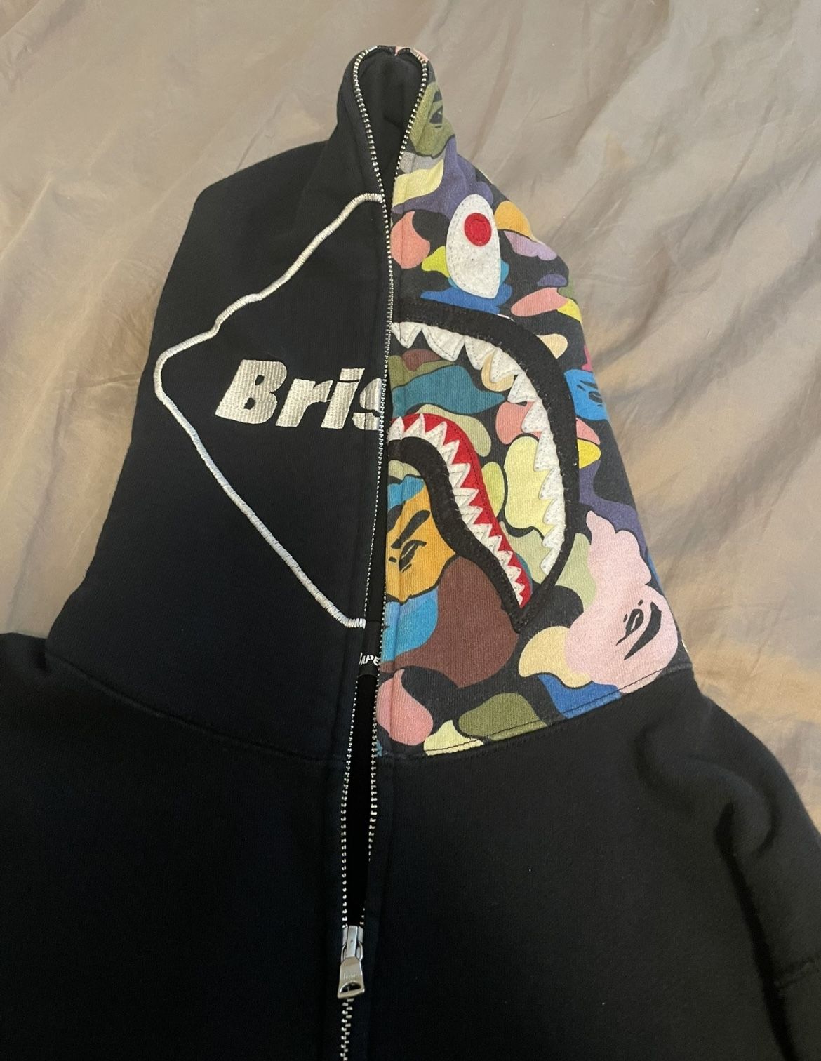 BAPE x F.C.R.B. Shark Full Zip Hoodie-Authentic Size Large No Trades Good Condition- Moving Sale 135 Today!