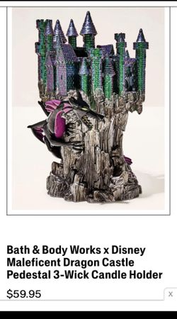 Bath & Body Works Maleficent Dragon Castle Pedestal 3 Wick Candle Holder