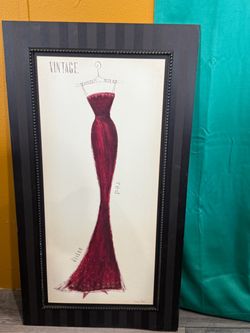 Vintage Red Dress Fashion Wall Art Print