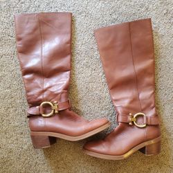 Coach Carolina Saddle Tan Tall Boots Size 5