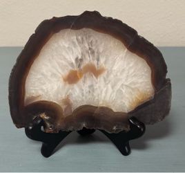 Polished Agate Slice with Display Stand just $8
