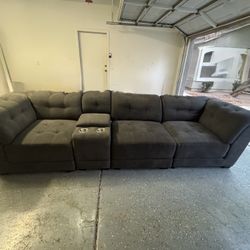 Gray Fabric Sectional 