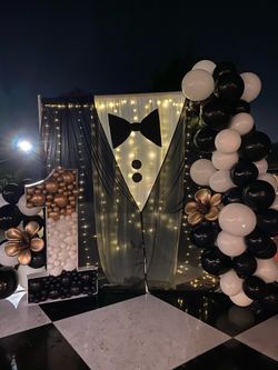 Balloon garlands & Custom Mosaic number. Made to Order
