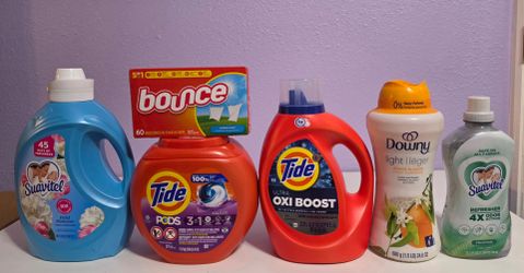 Tide PODS Oxi Boost Suavitel Downy Scent Beads Laundry Soap Detergent Bundle