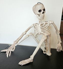 VINTAGE "HYDE AND EEK" POSABLE 34 INCH TALL SKELETON HALLOWEEN PROP 