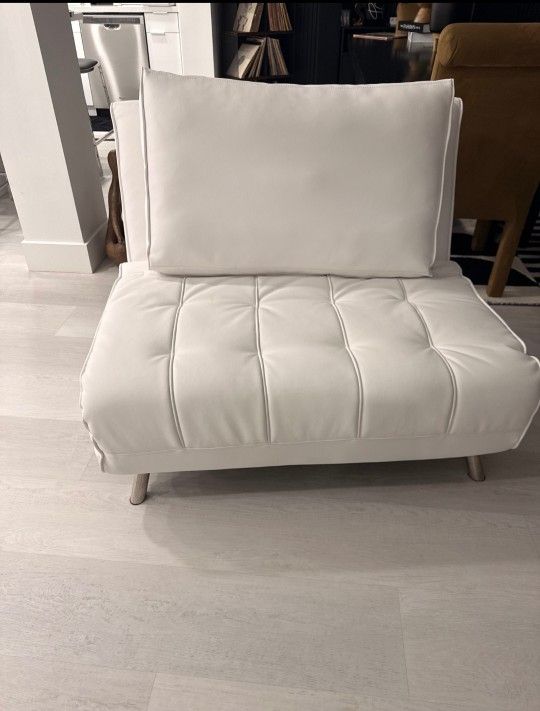 White Sofa Chair Convertable Sleeper