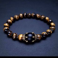 Tiger And Lava Rock & Green Aventurine Unisex Bracelets  Available 