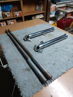 Very rare 61 Sportster fork sliders and shock absorbers