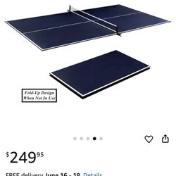 Foldable Indoor Official Size Table Tennis Conversion Top Ping Pong Tabletop with Retractable Net and Premium EVA Foam Padding Easy Storage with Fold-