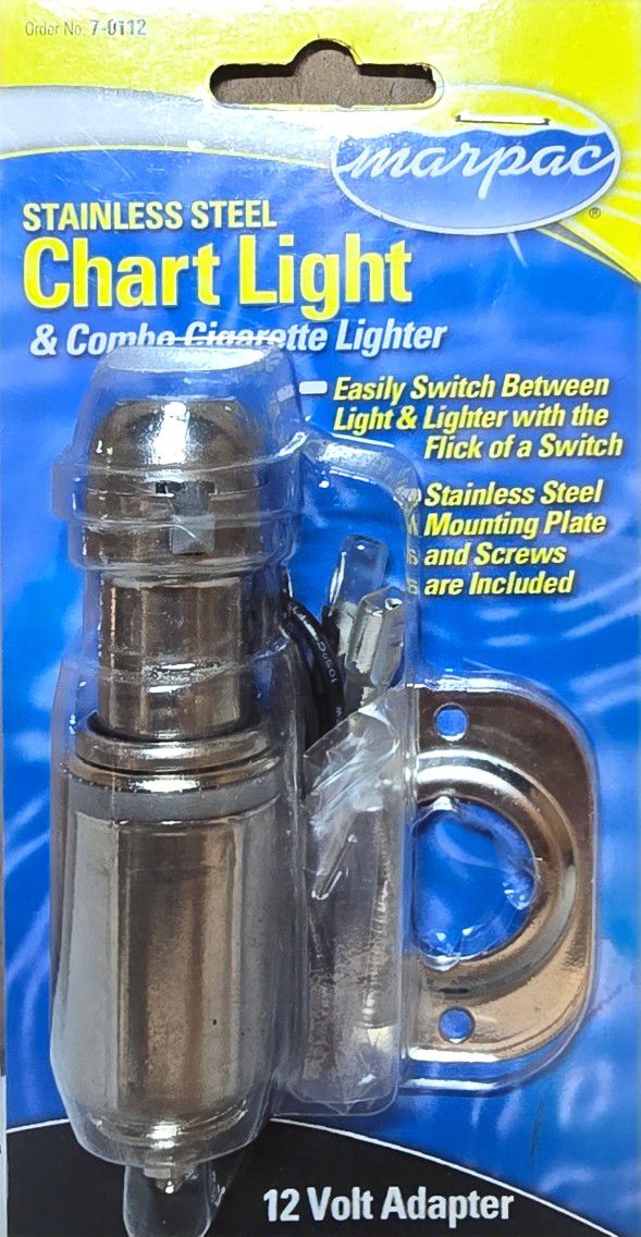 MARPAC Stainless steel chart Light & Combo Cigarette Lighter  P/N: 7-0112