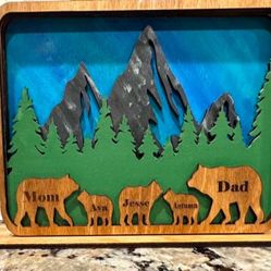 Mothers Day Bear Family Sign