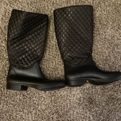 New Boots Size 11 Wide Rain Boots & Peep Toe Fringe Knee High Boots