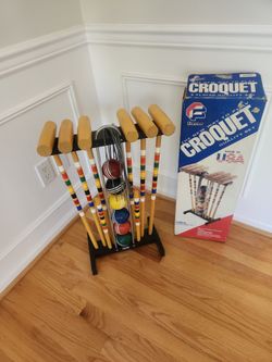 Vintage Retro Forster 6 player Croquet Set w/Stand