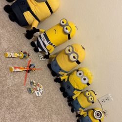 Minion Lot Plush Yellow Stuffed Animals, Keychains, Toys