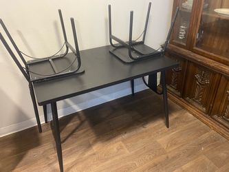 Black Dining Table with 2 Chairs