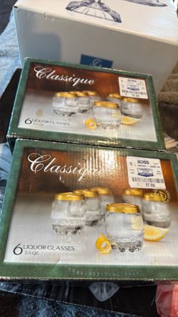 2 sets 6 each liquor glasses 2.5 oz