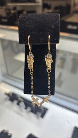 Two-tone Jesus earring