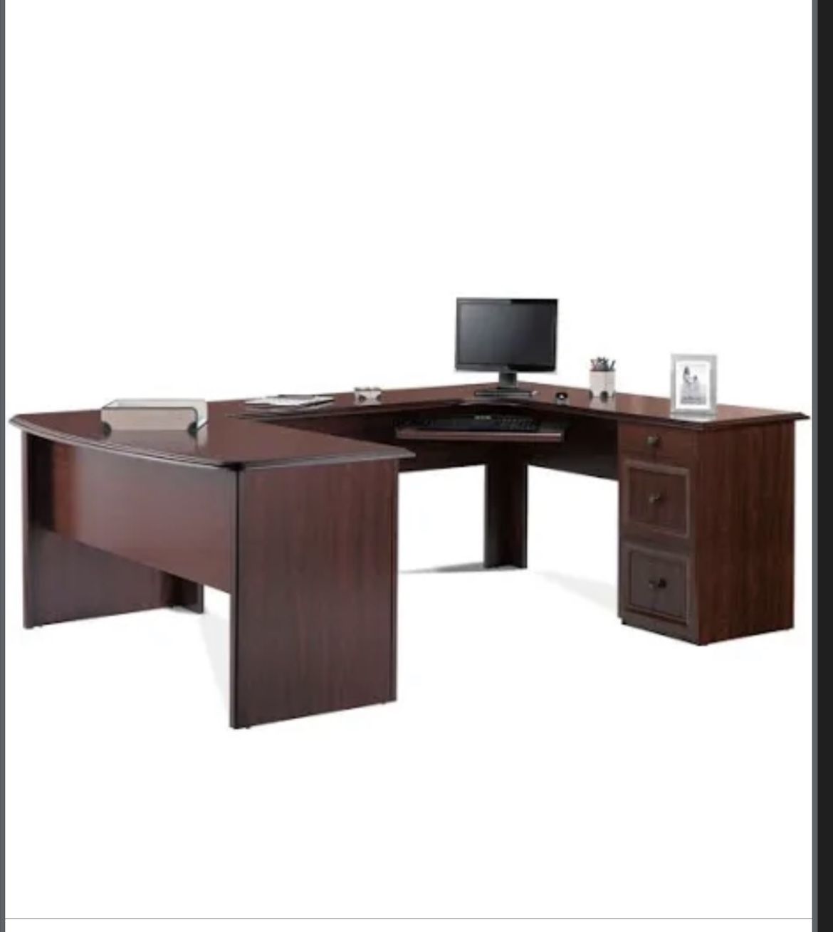 U-Shaped Mahogany Office Desk/ Used
