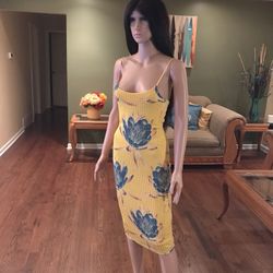 Yellow Strap Flower Dress