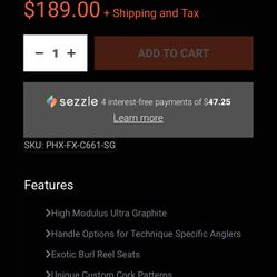 Phenix Trout Rod Elixir 6’6 One Piece