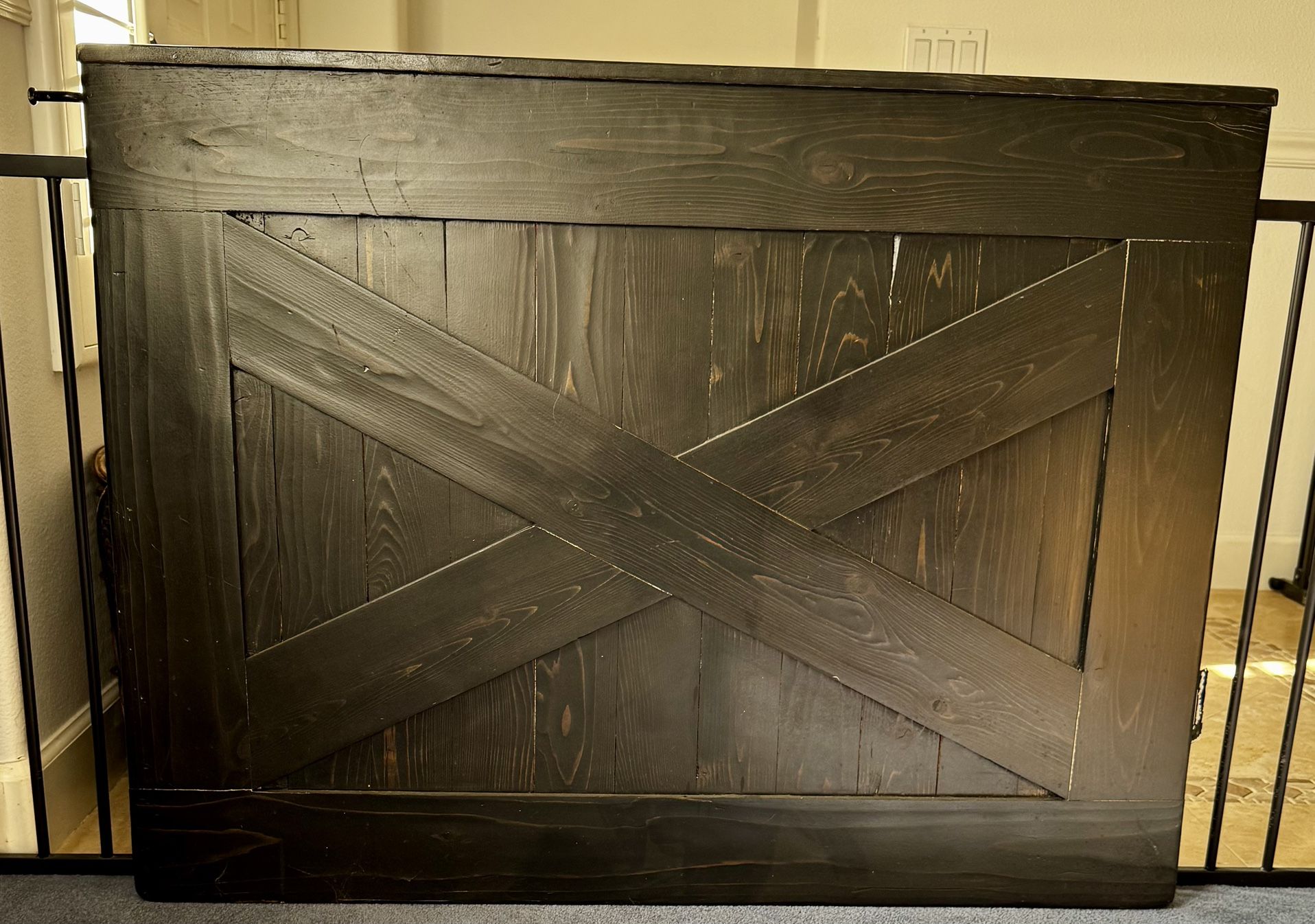 furniture swinging barn door dark wood